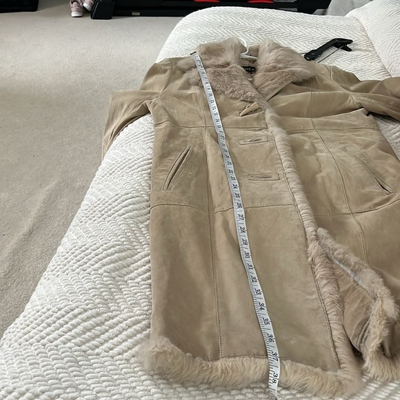 Vintage Adler collection faux fur cuero/suede long coat medium - Picture 11 of 14